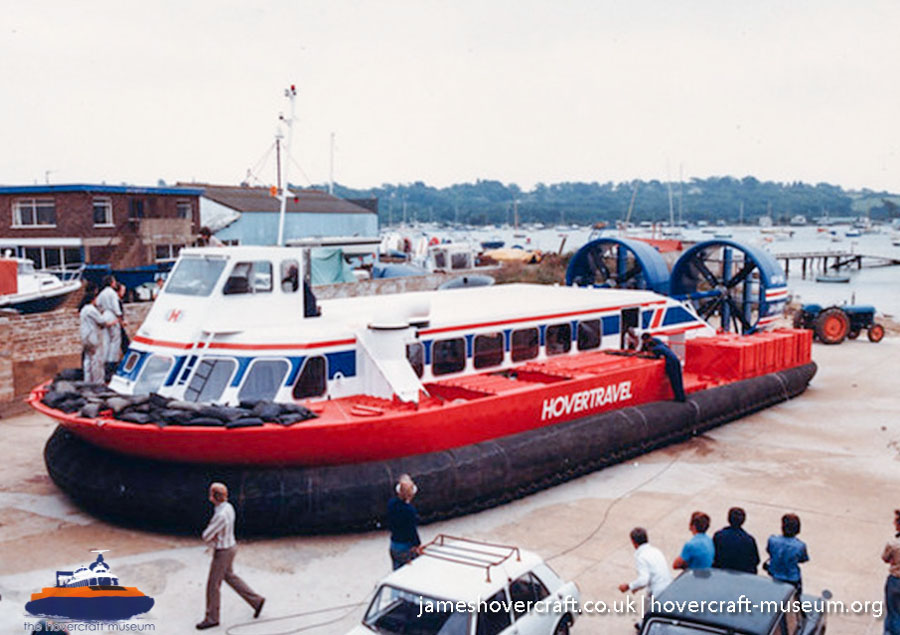 AP1-88 hovercraft with Hovertravel -  (credit: The <a href='http://www.hovercraft-museum.org/' target='_blank'>Hovercraft Museum Trust</a>).